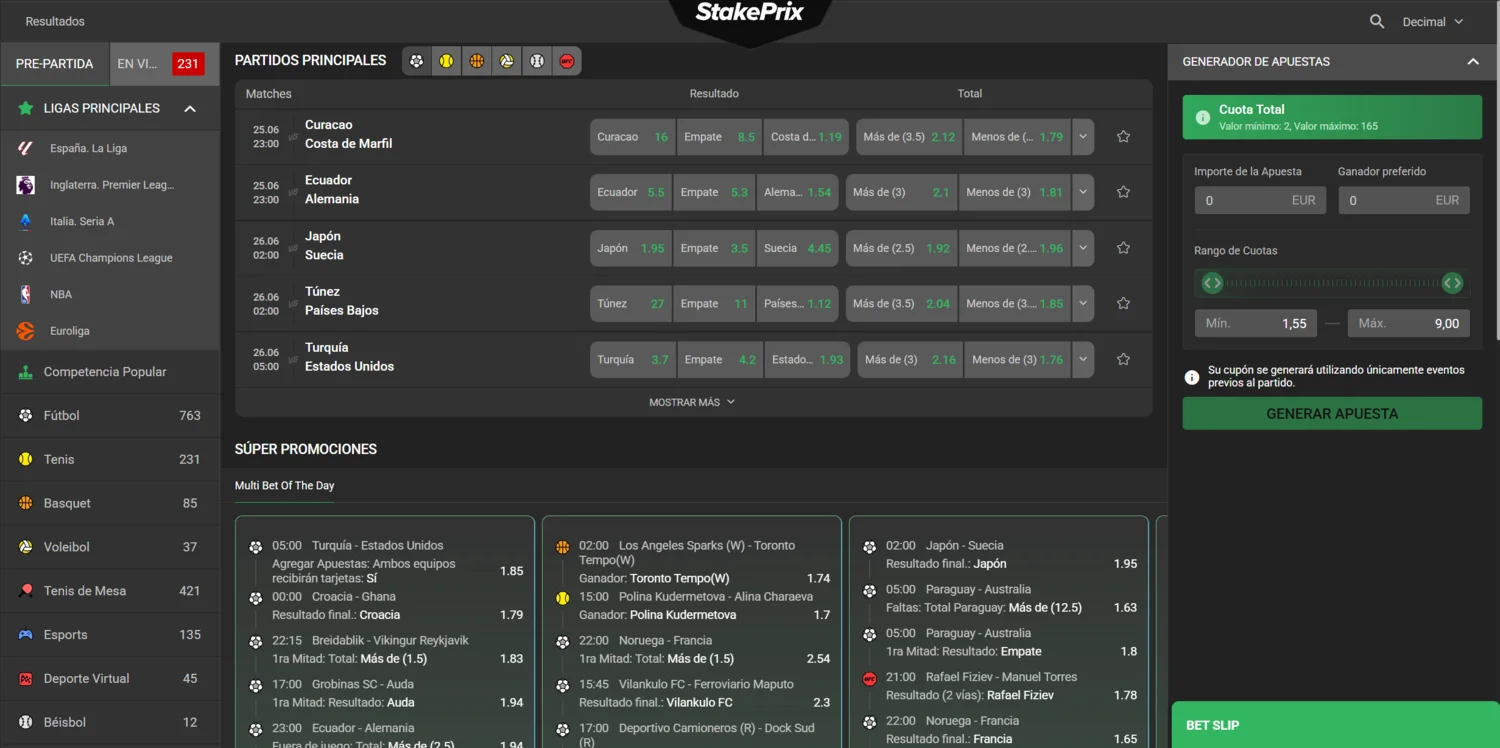 Stakeprix Casino Apuestas deportivas